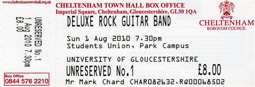 DELUXE ROCK GUITAR BAND Ticket